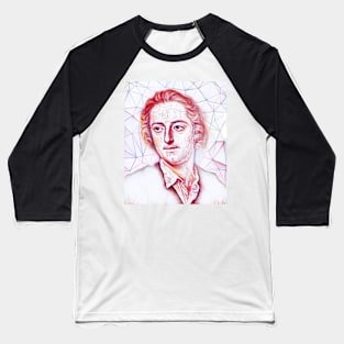 Thomas Gray Portrait | Thomas Gray Artwork | Line Art Baseball T-Shirt